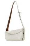 Alexander Mcqueen Leather Crossbody Bag With Adjustable Strap And Textured Finish In White