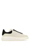 Alexander Mcqueen Leather Sneakers With Contrasting Heel Tab In White