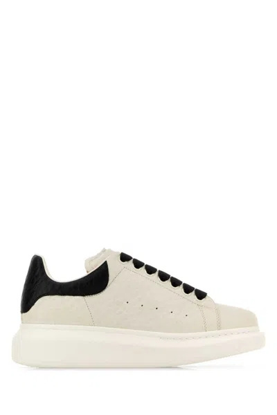ALEXANDER MCQUEEN WHITE LEATHER SNEAKERS
