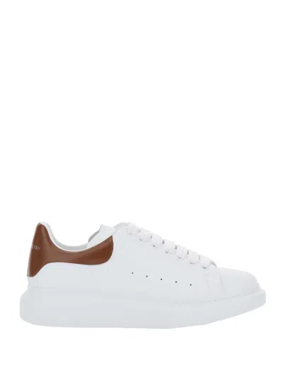 ALEXANDER MCQUEEN WHITE LEATHER SNEAKERS