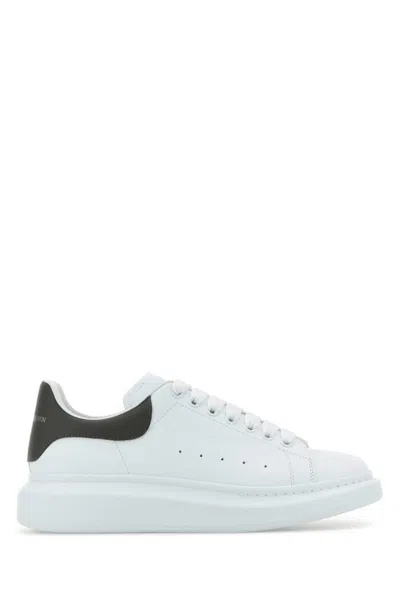ALEXANDER MCQUEEN WHITE LEATHER SNEAKERS