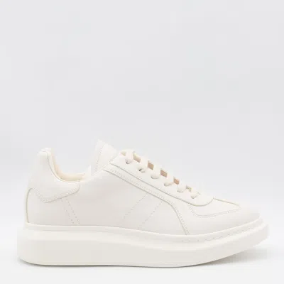 ALEXANDER MCQUEEN WHITE LEATHER SNEAKERS