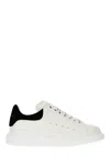 Alexander Mcqueen White Leather Sneakers With Black Suede Heel In White