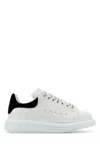 Alexander Mcqueen White Leather Sneakers With Black Suede Heel In Multi