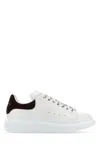 ALEXANDER MCQUEEN WHITE LEATHER SNEAKERS WITH BROWN SUEDE HEEL