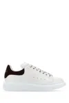 Alexander Mcqueen Crystal-embellished Leather Exaggerated-sole Sneakers In Whitedarkburgundy