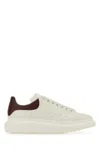 Alexander Mcqueen White Low-top Sneakers With Chunky Sole And Brown Contrasting Heel Tab In Leather Man In White