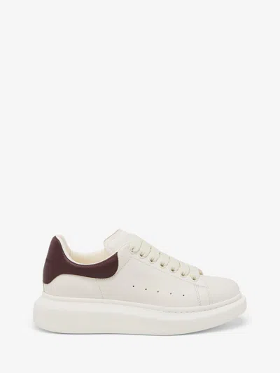 ALEXANDER MCQUEEN ALEXANDER MCQUEEN WHITE LEATHER SNEAKERS WITH CHOCOLATE LEATHER HEEL