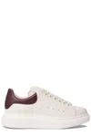 Alexander Mcqueen White Leather Sneakers With Chocolate Leather Heel In White