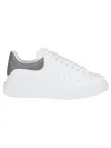 Alexander Mcqueen White Oversize Sneakers With Flat Laces And Contrasting Heel With Logo Lettering In Leather Man In Multi