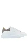 Alexander Mcqueen White Leather Sneakers With Grey Suede Heel