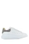 Alexander Mcqueen White Leather Sneakers With Grey Suede Heel