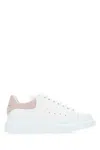 ALEXANDER MCQUEEN WHITE LEATHER SNEAKERS WITH POWDER PINK SUEDE HEEL