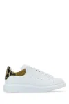 Alexander Mcqueen White Oversize Sneakers With Snake Print On The Heel In Leather Man