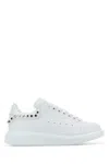 Alexander Mcqueen White Leather Sneakers With White Leather Heel