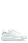 Alexander Mcqueen White Leather Sneakers With White Leather Heel