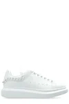 Alexander Mcqueen White Leather Sneakers With White Leather Heel
