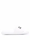 Alexander Mcqueen White Logo Pool Slides In Rubber In Multicolor