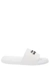 Alexander Mcqueen White Logo Pool Slides In Rubber In White