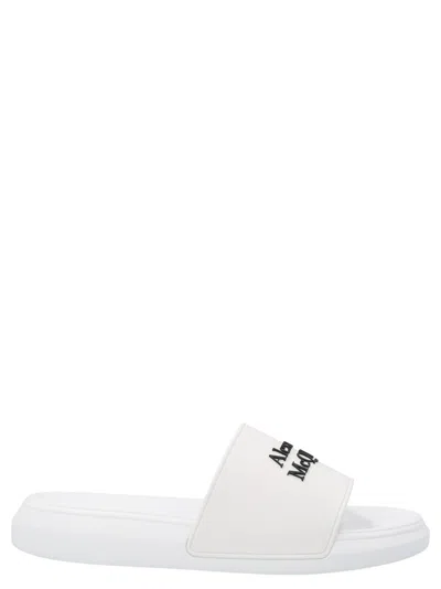 ALEXANDER MCQUEEN WHITE LOGO SLIDES