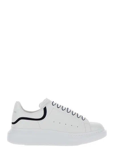 Alexander Mcqueen White Low-top Sneakers With Chunky Sole And Contrasting Heel Tab In Leather Man