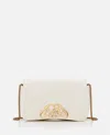 Alexander Mcqueen Mini Seal Leather Shoulder Bag In White