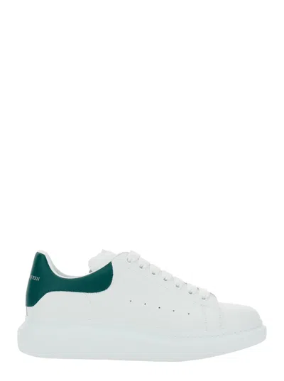 Alexander Mcqueen White Oversize Sneakers With Contrasting On The Heel In Leather Man