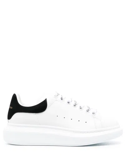 Alexander Mcqueen White Oversized Sneakers With Black Suede Spoiler