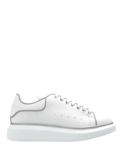 Alexander Mcqueen White Oversized Sneakers With Silver Piping