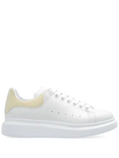 Alexander Mcqueen White Oversized Sneakers With Yellow Shiny Spoiler