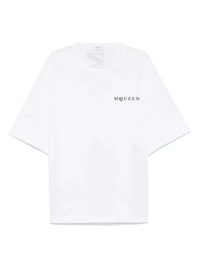 Alexander Mcqueen White Oversized T-shirt With Logo