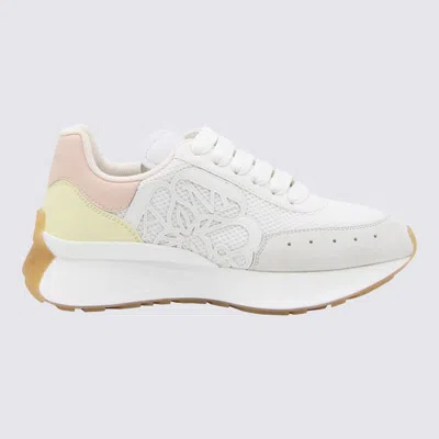 Alexander Mcqueen White Pink And Yellow Sprint Runner Sneakers In Multi