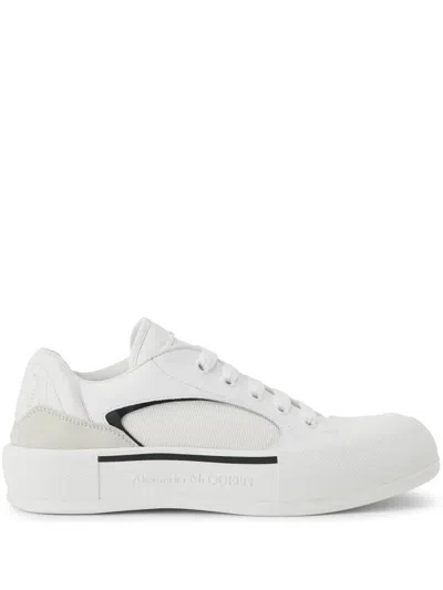 Alexander Mcqueen White Plimsoll Skate Shoes