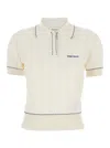 Alexander Mcqueen White Polo Shirt With Classic Collar And Logo Lettering Embroidery On The Front In Viscose Woman In White