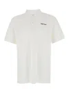 Alexander Mcqueen White Polo Shirt With Classic Collar And Logo Lettering Embroidery On The Front In Cotton Man In White
