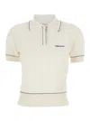 Alexander Mcqueen White Polo Shirt With Classic Collar And Logo Lettering Embroidery On The Front In Viscose Woman In White