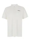 Alexander Mcqueen White Polo Shirt With Classic Collar And Logo Lettering Embroidery On The Front In Cotton Man In White