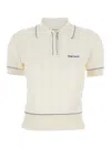 Alexander Mcqueen White Polo Shirt With Classic Collar And Logo Lettering Embroidery On The Front In Viscose Woman In White