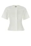 Alexander Mcqueen Poplin Shirt With Short Sleeves And Seam Detailing In Yellow