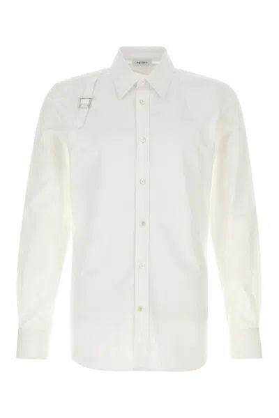 ALEXANDER MCQUEEN MEN WHITE POPLIN SHIRT, M LUXURY SHIRTS FOR MEN DARVEYS