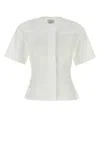 Alexander Mcqueen Poplin Shirt With Short Sleeves And Seam Detailing