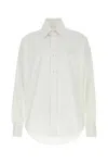 Alexander Mcqueen Poplin Shirt With Button Cuffs And Collar In Opticalwhite