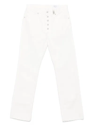 Alexander Mcqueen White Raw Cut Jeans With Modern Fit