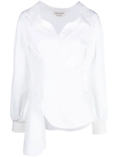 Alexander Mcqueen White Regular Solid Shirt In Multi
