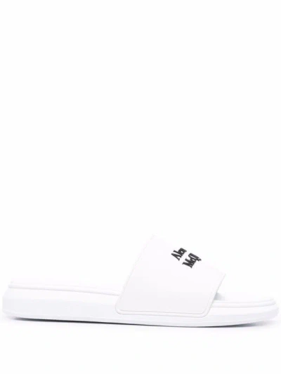 ALEXANDER MCQUEEN WHITE RUBBER SLIPPERS