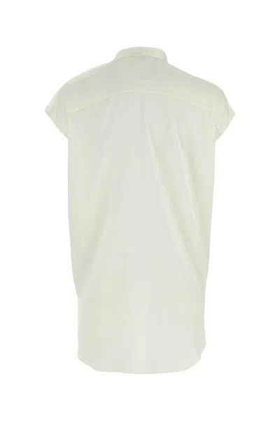 Alexander Mcqueen White Satin Blouse In Ivory