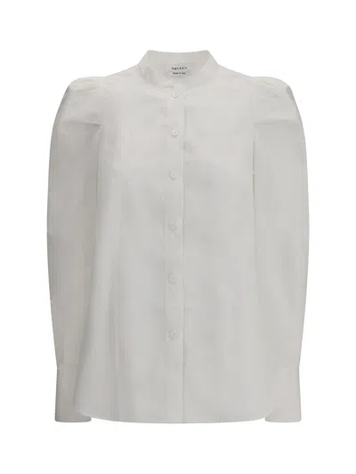ALEXANDER MCQUEEN WHITE SHIRT WITH MANDARIN COLLAR