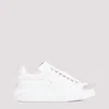 ALEXANDER MCQUEEN WHITE SILVER LEATHER SNEAKERS