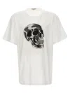 Alexander Mcqueen Skull Print Crewneck T-shirt In White