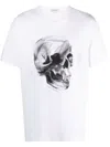 Alexander Mcqueen Skull Print Crewneck T-shirt In White